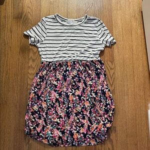 Striped and Floral Women's Dress